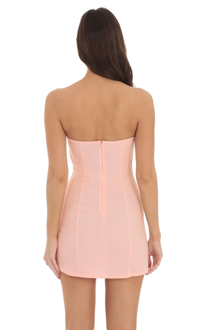 Lucy In The Sky White Trim Strapless Dress in Pink x2