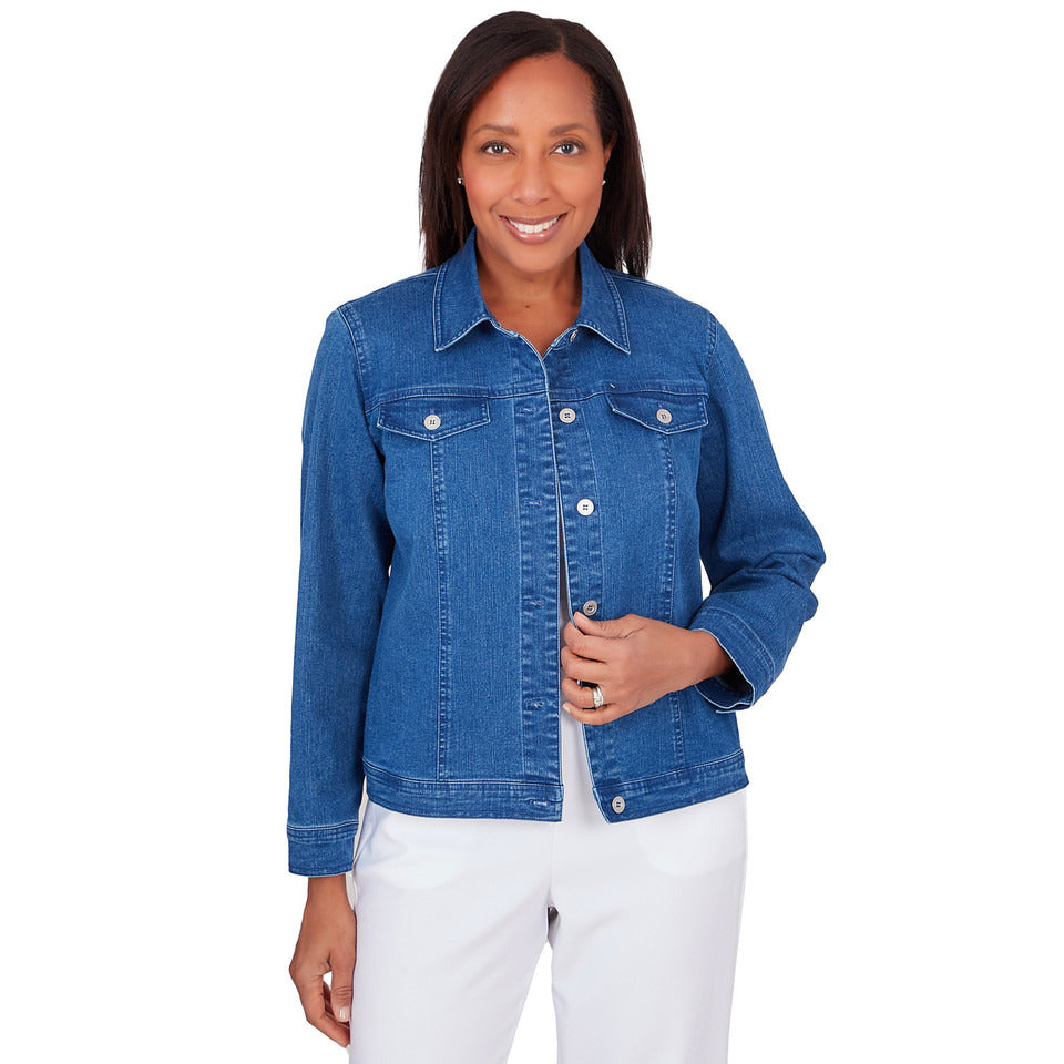 Alfred Dunner Women's Classic Fit Denim Jacket