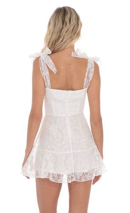 Lucy In The Sky Motif Pattern A-line Dress in White