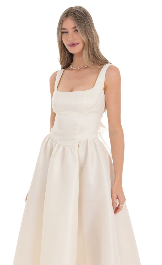 Lucy In The Sky Back Bow Gown in White