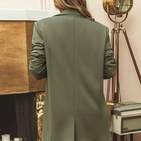 Cupshe x JoJo Olive Green Longline Blazer