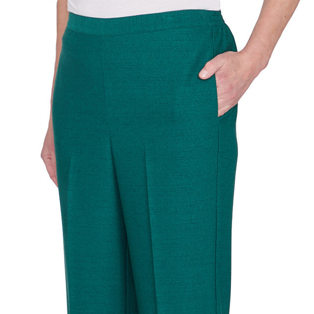 Alfred Dunner Women's Classic Emerald Isle Medium Length Pant - EMERALD