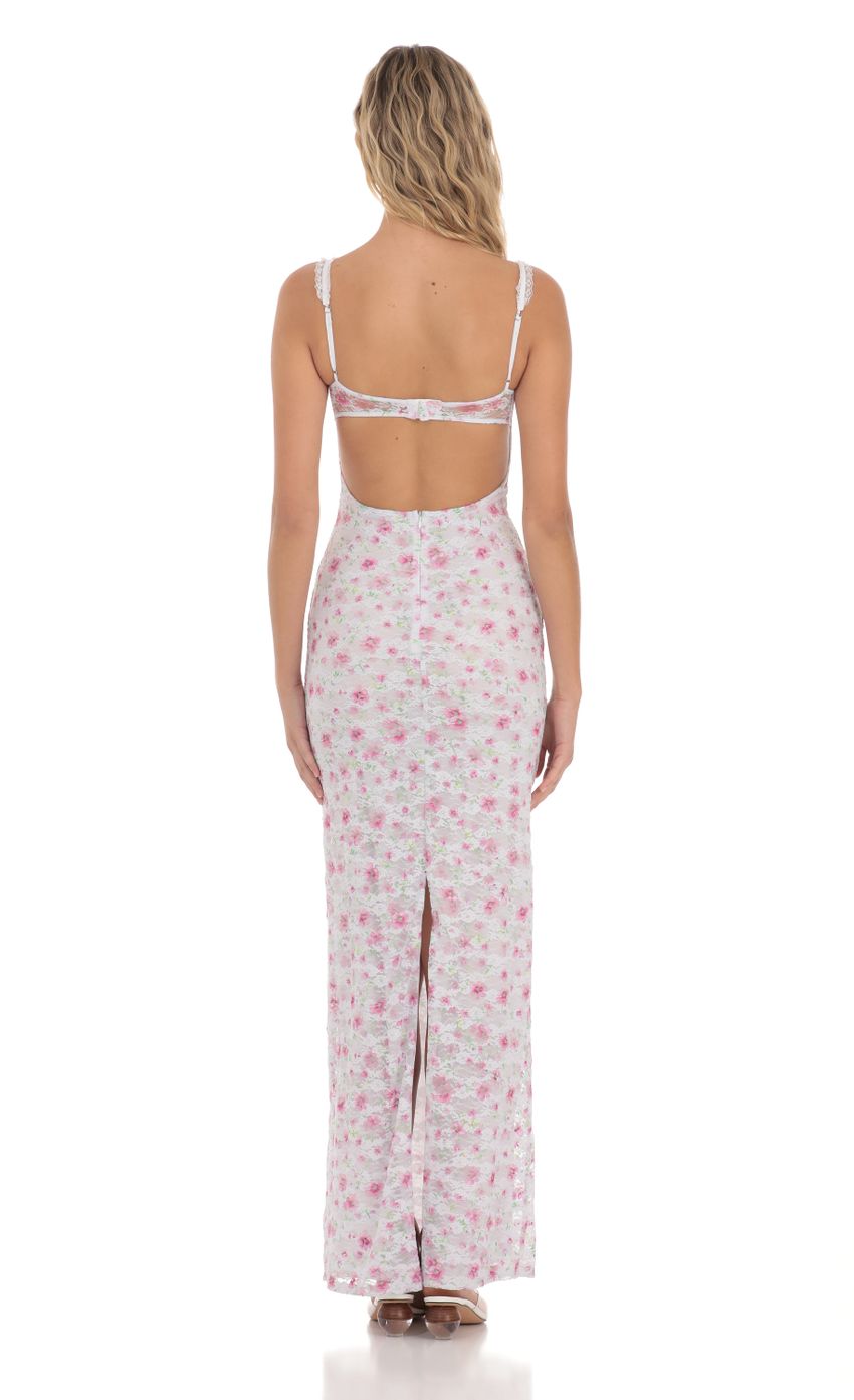 Lucy In The Sky Lace Floral Maxi Dress in White