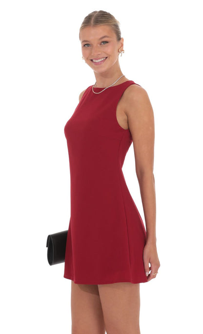 Lucy In The Sky High Neck Dress in Red