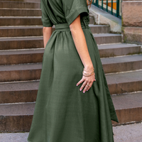 Cupshe Green Collared Short Sleeve Midi Dress (x2)