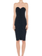 Norma Kamali Women's STRAPLESS SHIRRED FRONT DRESS TO KNEE