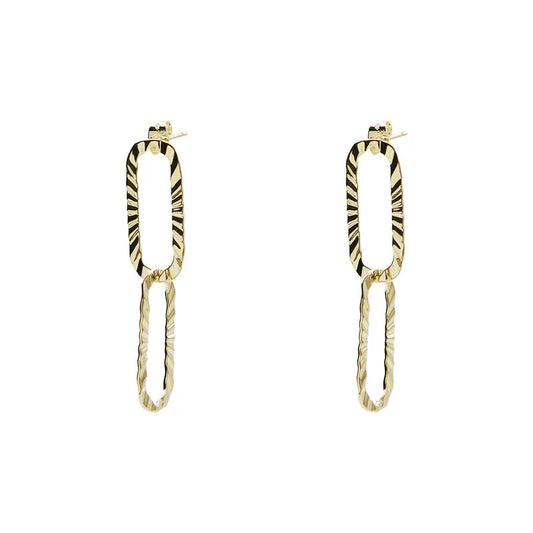 ARGENTO VIVO THE TEXTURED OVAL LINK EARRING