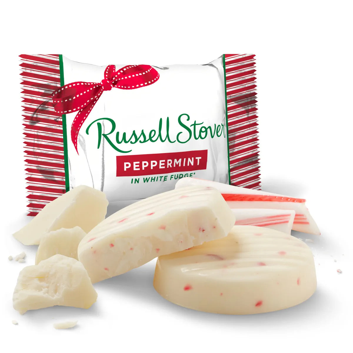 Russell Stover Chocolates White Fudge Peppermint in Winter Wrap, 24 oz.
