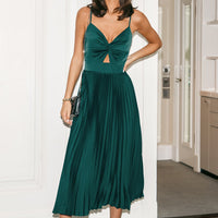 Cupshe Satin Sweetheart Twist & Keyhole Maxi Dress