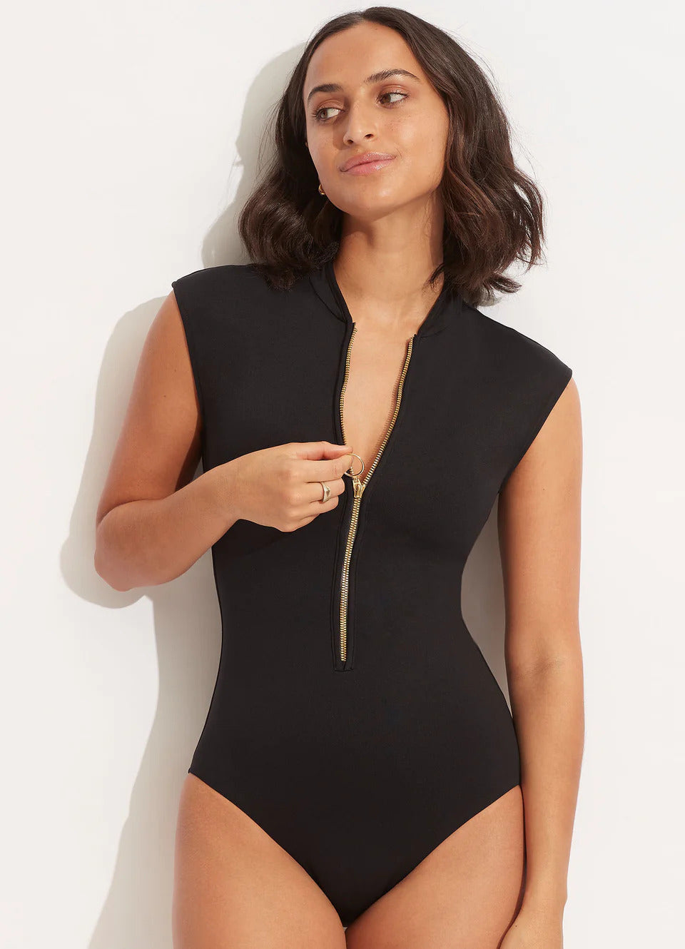 Seafolly Women's Seafolly Collective Zip Front One Piece - Black