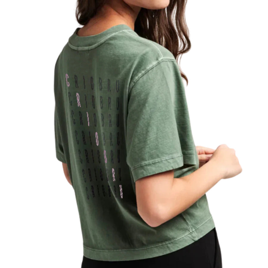 Crio Bru Branded Women’s Relaxed Crop Tee - Sage