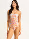 Seafolly Women's Spring Festival Bandeau One Piece - Nectar