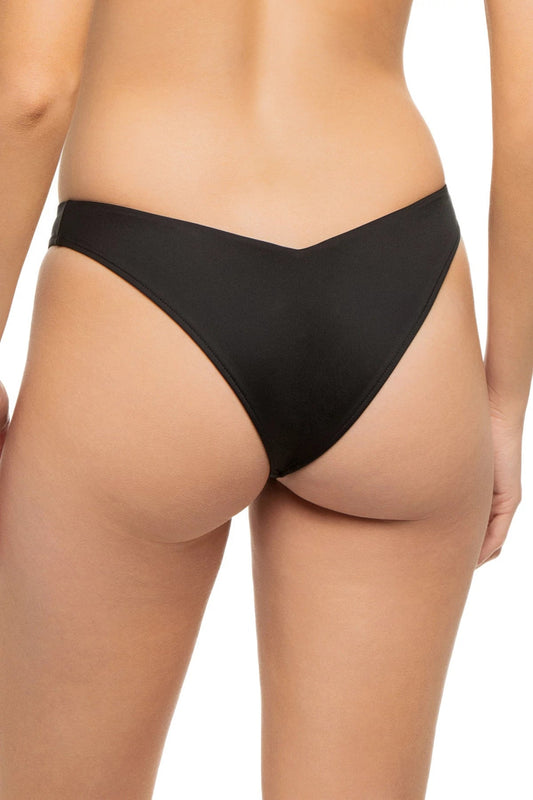 Frankies Bikinis Women's Enzo Brazilian Bikini Bottom - BLACK