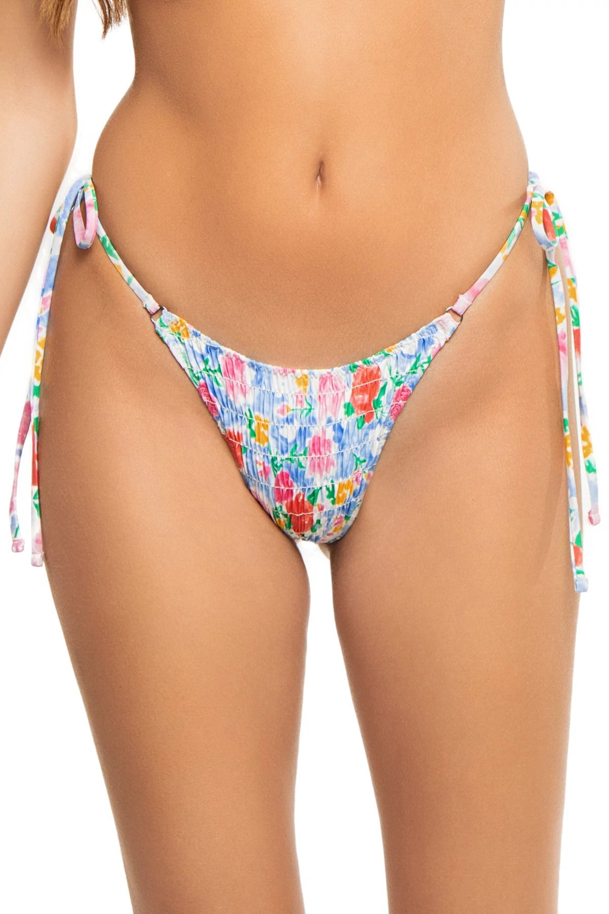 Frankies Bikinis Women's Divine Brazilian Bikini Bottom - PAINTED PETALS