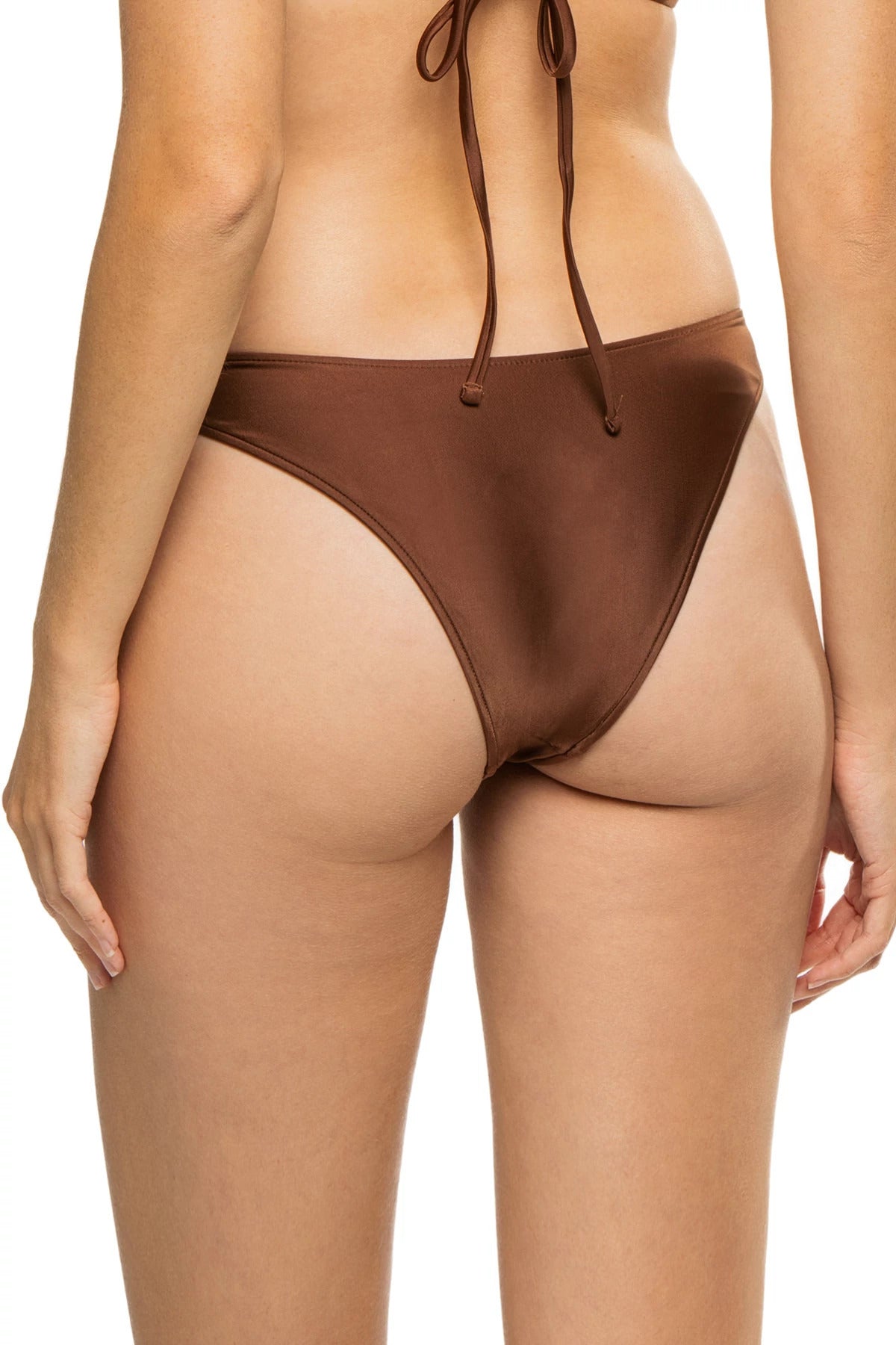 Frankies Bikinis Women's Dove Satin Brazilian Bikini Bottom