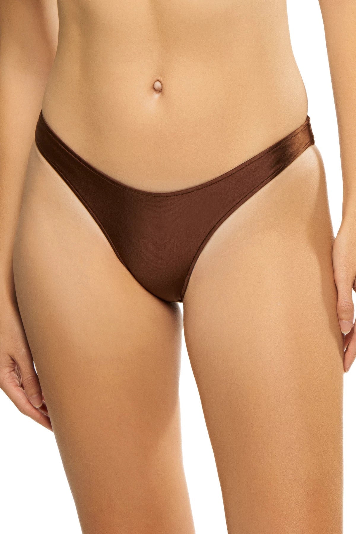 Frankies Bikinis Women's Dove Satin Brazilian Bikini Bottom