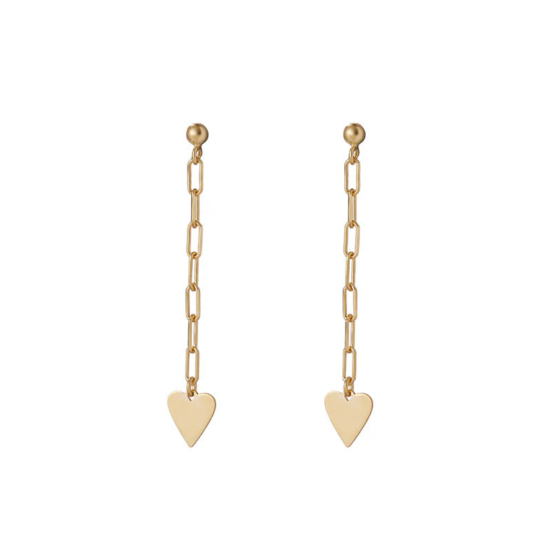 ARGENTO VIVO THE HEART CHAIN DROP EARRING