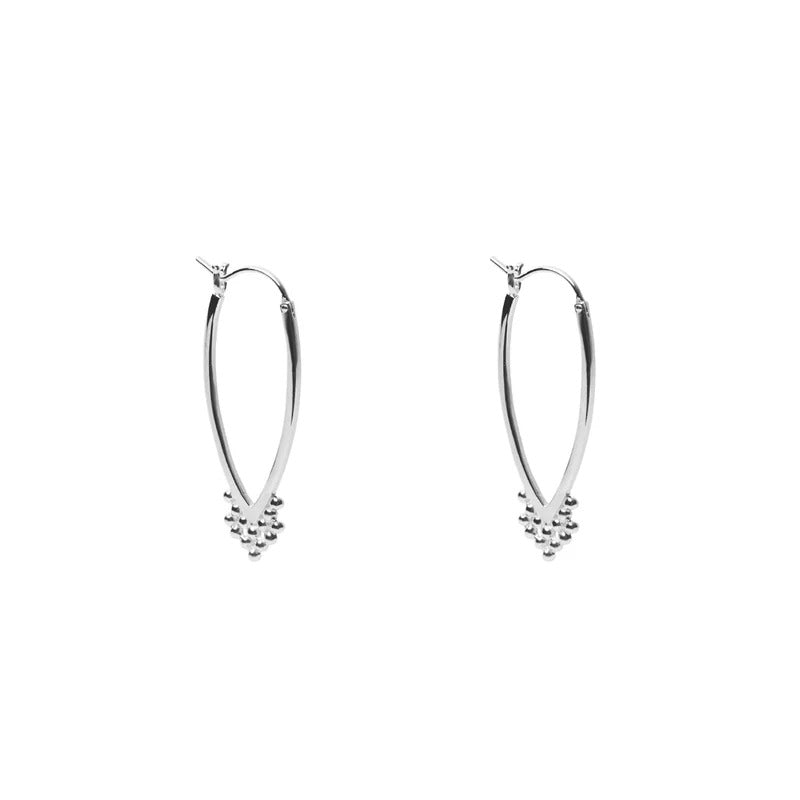 ARGENTO VIVO THE BAILEY LONG OVAL BEADED HOOP