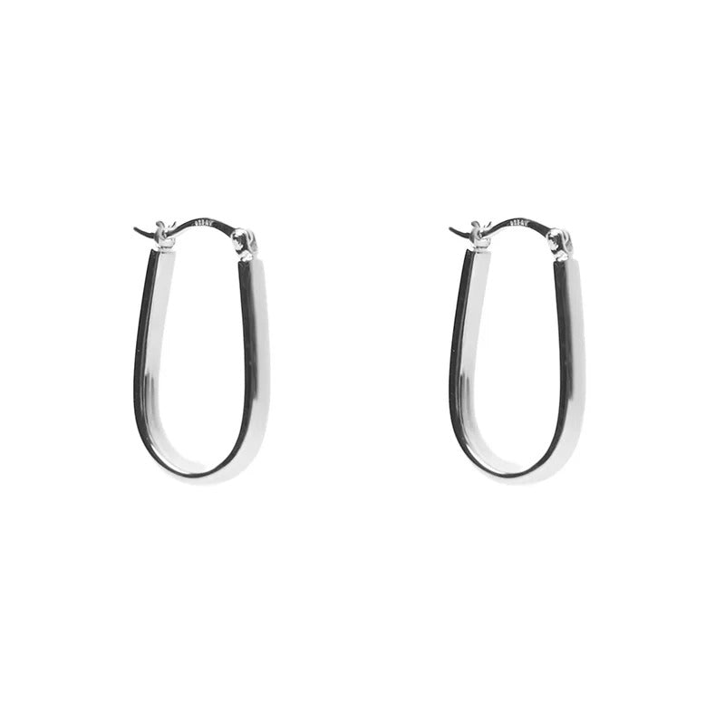 ARGENTO VIVO THE U-SHAPE FLAT HOOP