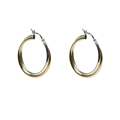 ARGENTO VIVO THE DOUBLE TWISTED TWO TONE HOOP