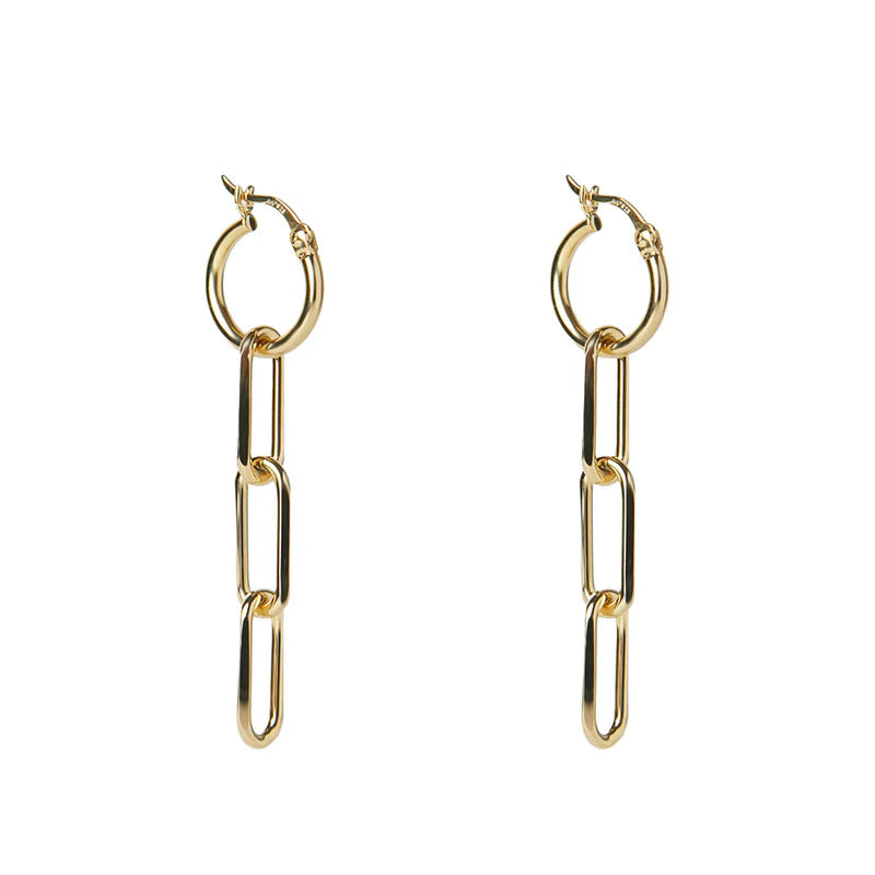 ARGENTO VIVO THE CLIP CHAIN DROP HOOP