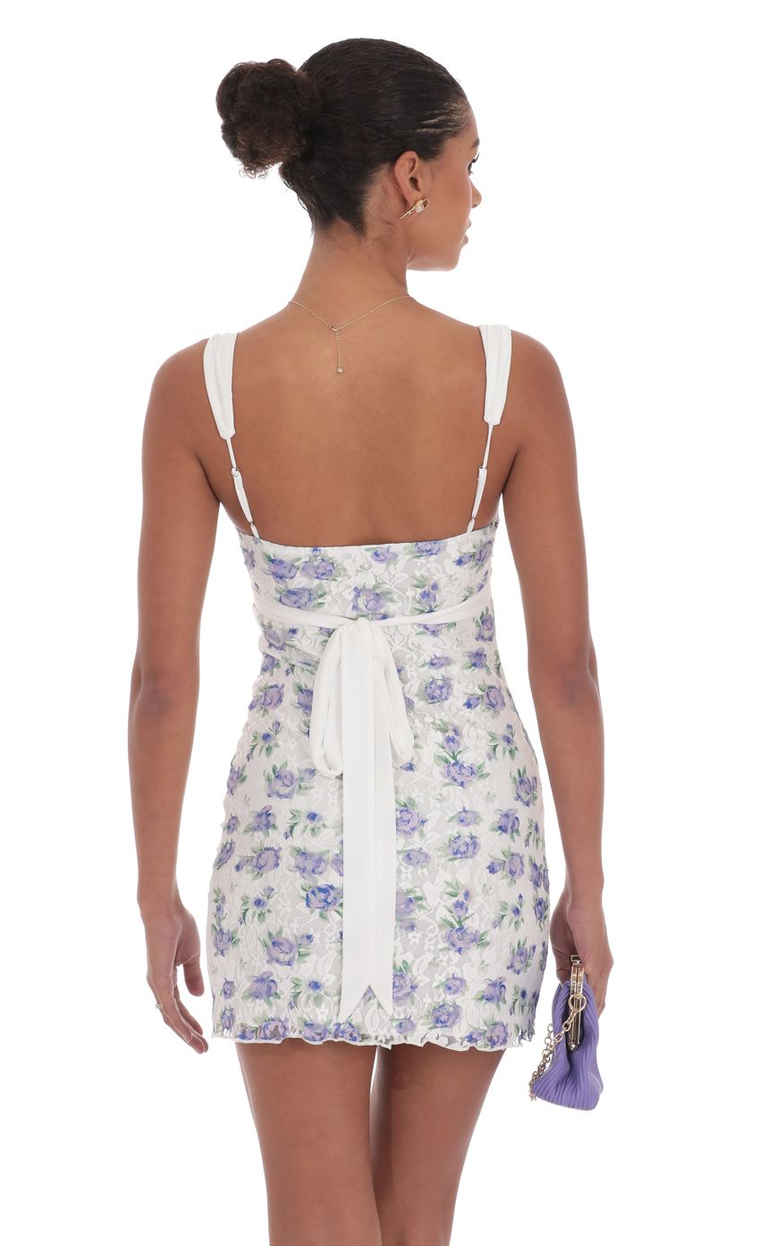 Lucy In The Sky Floral Lace Dress in White