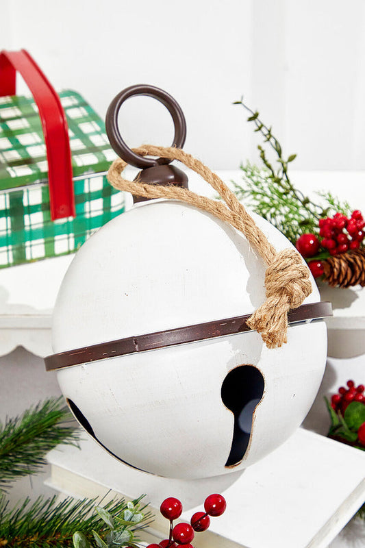 Decorator's Warehouse 12" x 8" White Metal Bell Ornament