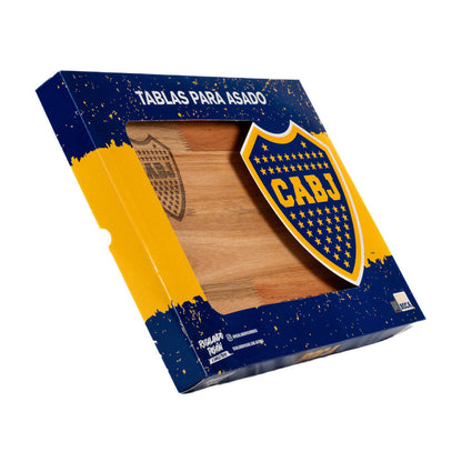 Pampa Direct Medium BBQ Board with Laser Engraved Boca Juniors Crest - Eucalyptus by Regalando Pasión, 34 cm x 47 cm / 13.39" x 18.50"