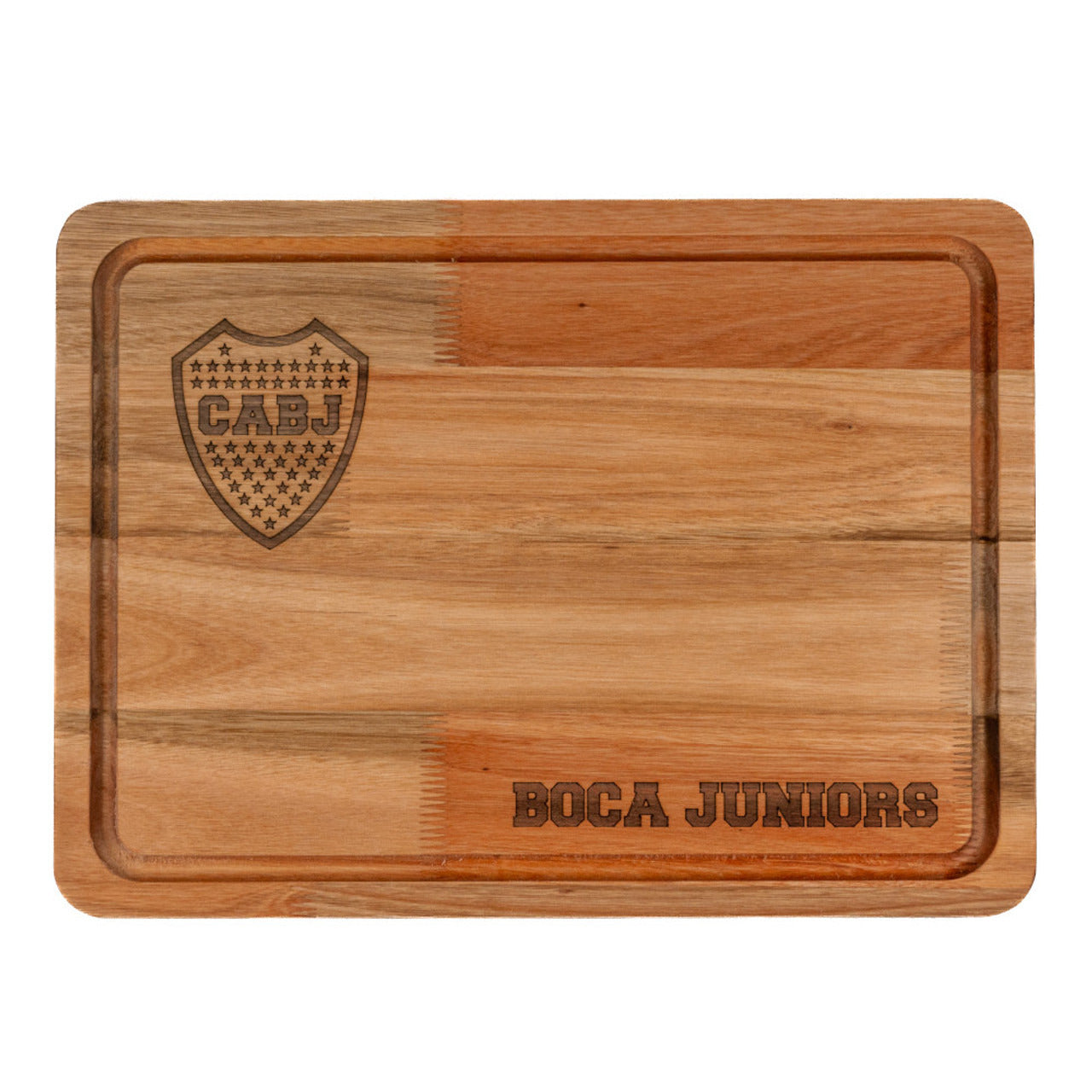 Pampa Direct Medium BBQ Board with Laser Engraved Boca Juniors Crest - Eucalyptus by Regalando Pasión, 34 cm x 47 cm / 13.39" x 18.50"