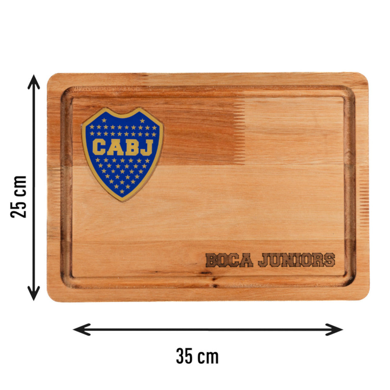 Pampa Direct Boca Juniors Laser Engraved Small BBQ Board - Eucalyptus Wood by Regalando Pasión, 25 cm x 35 cm / 9.84" x 13.77"