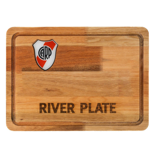 Pampa Direct Medium BBQ Board with Color Laser Engraved River Plate Crest - Eucalyptus by Regalando Pasión, 34 cm x 47 cm / 13.39" x 18.50"