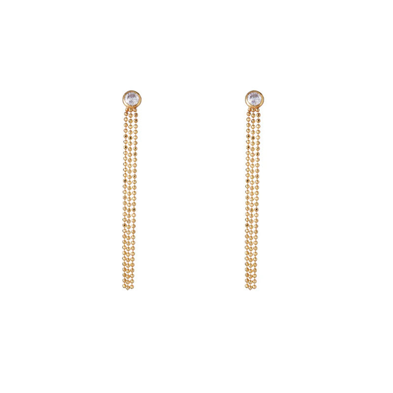 ARGENTO VIVO THE CZ BALL CHAIN DROP EARRING