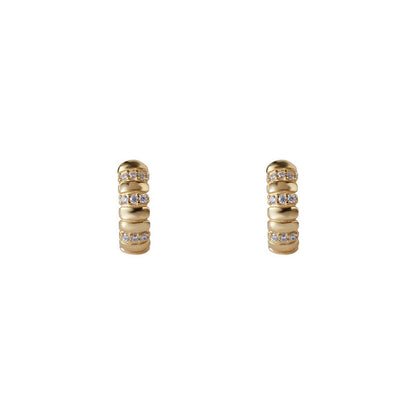 ARGENTO VIVO THE PAVÉ RIBBED HUGGIE