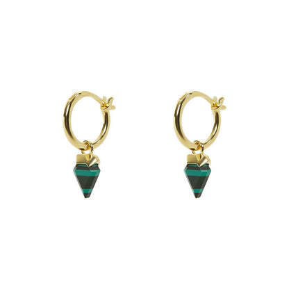 ARGENTO VIVO THE MALACHITE DROP HUGGIE