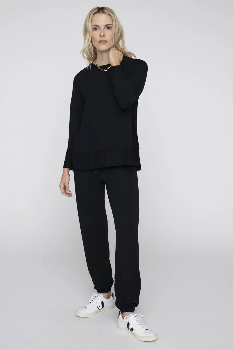 BAILEY/44 Women's Stateside Softest Fleece Raglan Side Slit Sweatshirt