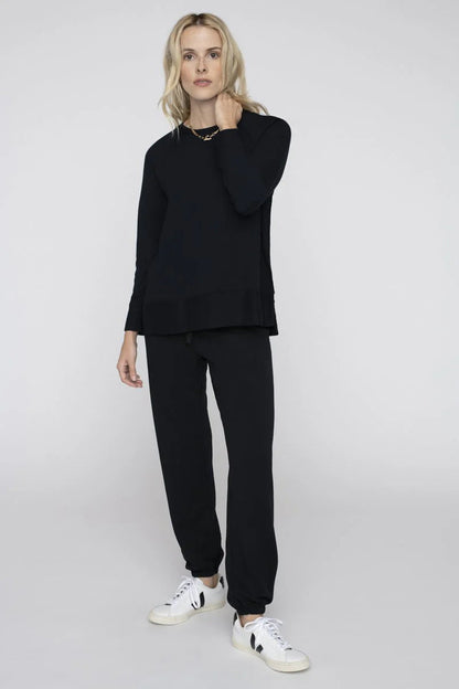 BAILEY/44 Women's Stateside Softest Fleece Raglan Side Slit Sweatshirt
