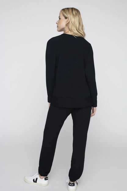 BAILEY/44 Women's Stateside Softest Fleece Raglan Side Slit Sweatshirt