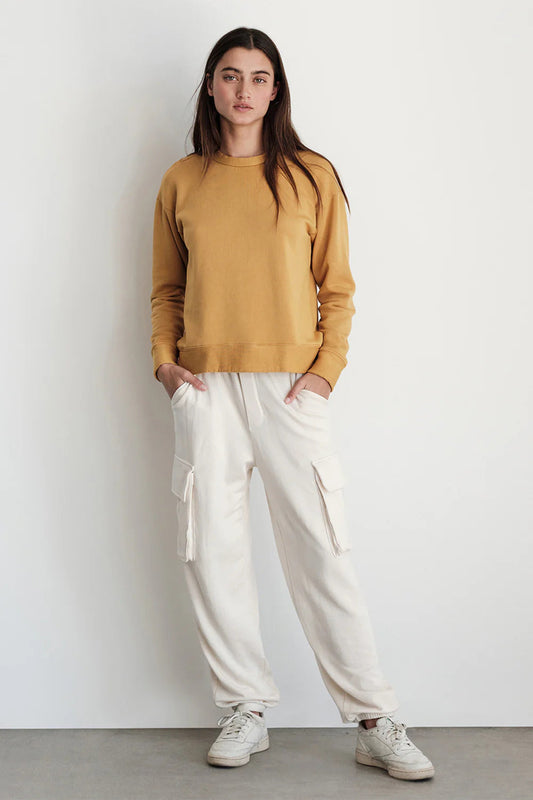 BAILEY/44 Women's Stateside Softest Fleece Cargo Jogger in Cream