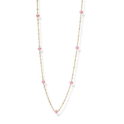 ARGENTO VIVO THE PINK BALL CHAIN NECKLACE