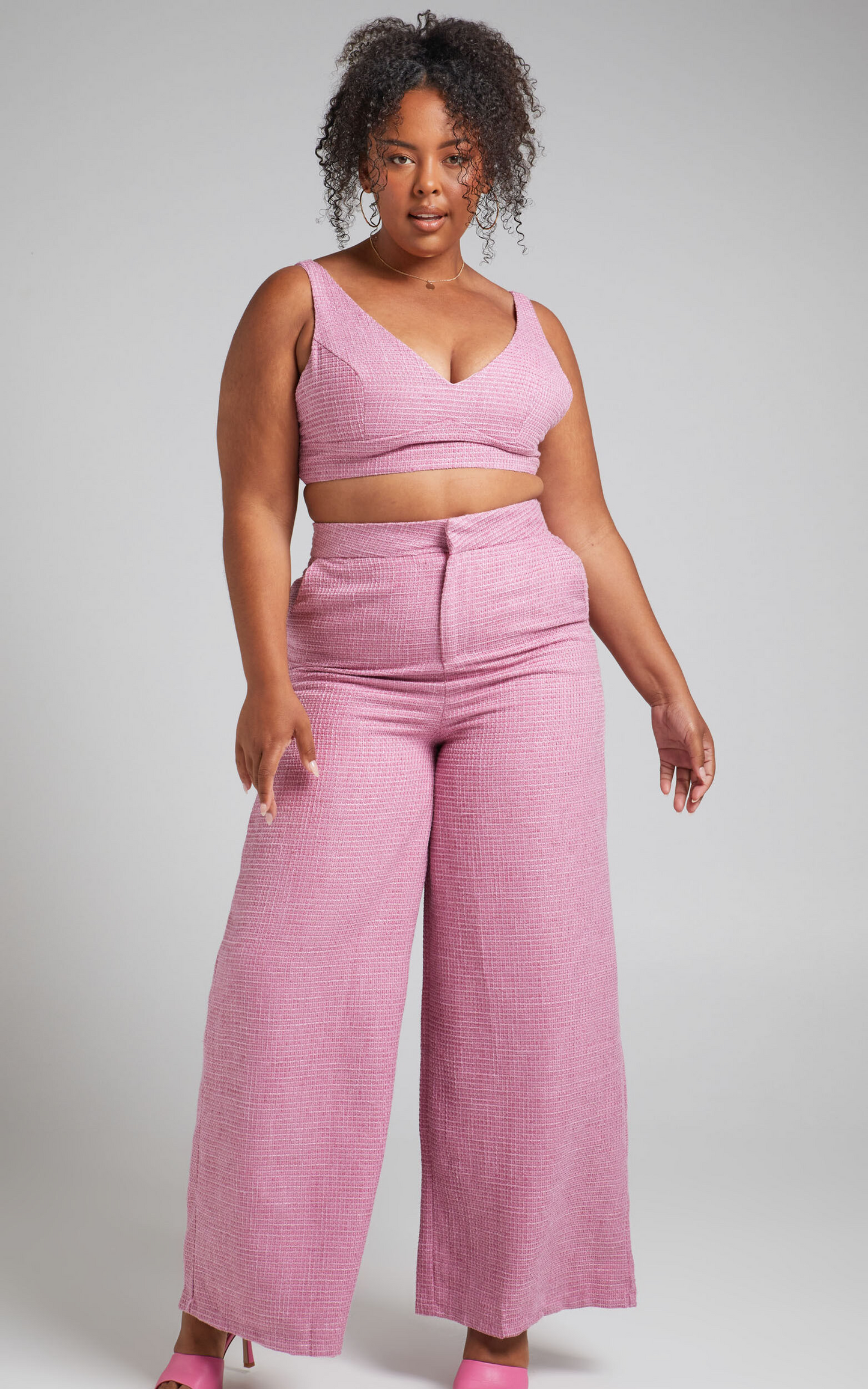 Showpo Adelaide Two Piece Set - Crop Top and Wide Leg Pants Set