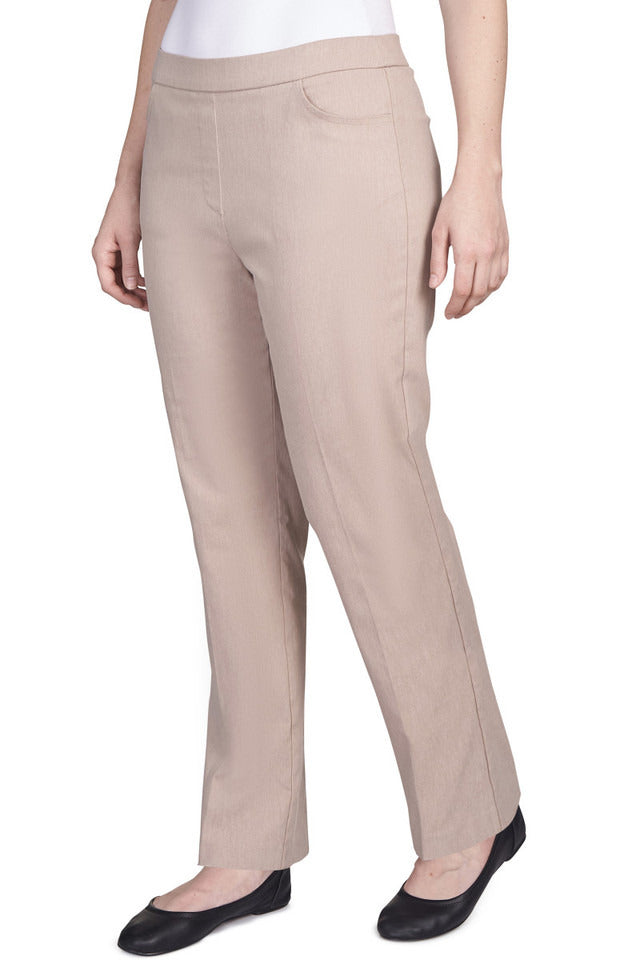 Alfred Dunner Women's Classics Allure Stretch Short Length Pant - TAN