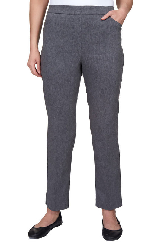 Alfred Dunner Women's Classics Allure Stretch Average Length Pant - GREY