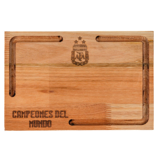 Pampa Direct AFA Plate Board Laser Engraved with 3-Star World Champions Crest - Eucalyptus by Regalando Pasión, 20 cm x 30 cm / 7.87" x 11.81"