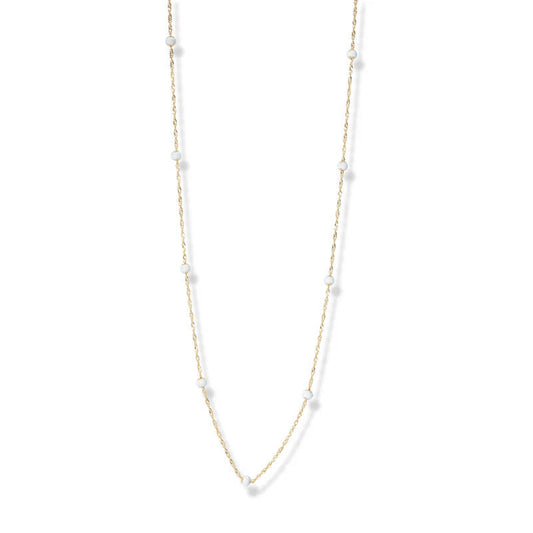 ARGENTO VIVO THE WHITE BALL CHAIN NECKLACE