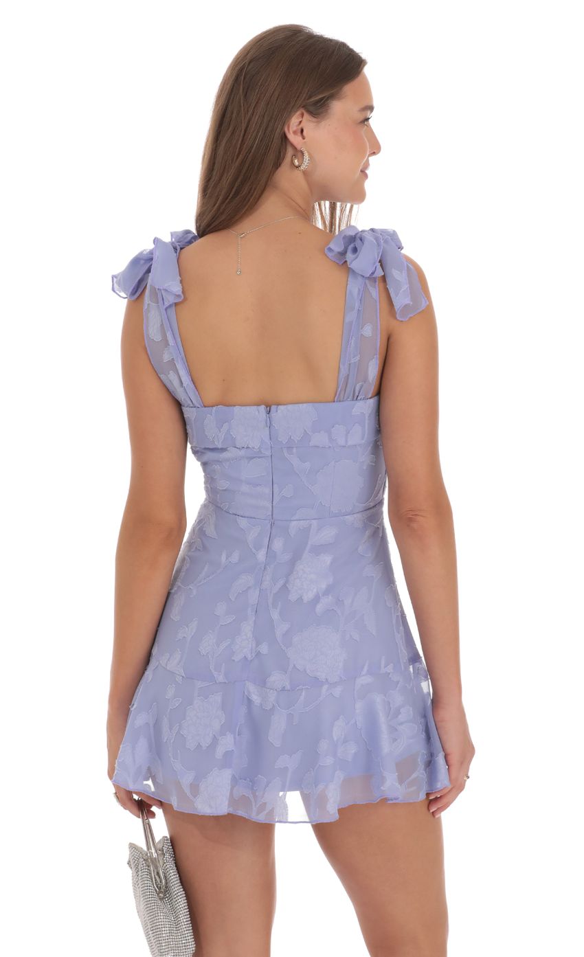 Lucy In The Sky Textured Floral A-line Dress in Periwinkle
