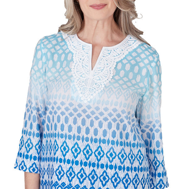 Alfred Dunner Women's Ombre Diamond Print Tunic