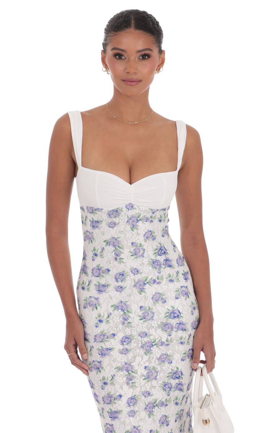 Lucy In The Sky Floral Lace Maxi Dress in White