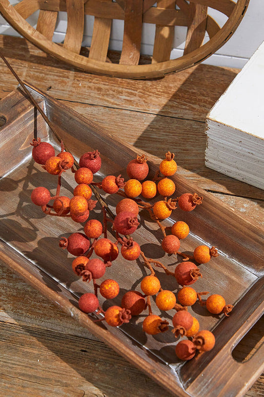 Decorator's Warehouse 29” Orange Flocked Berry Spray