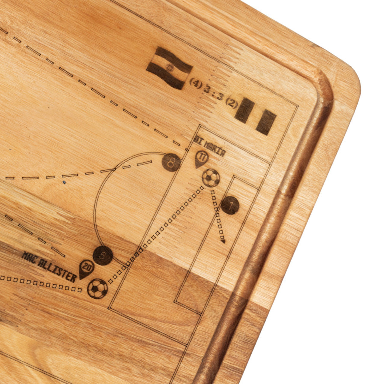 Pampa Direct Tabla Plato Small BBQ Board with Di María Goal Laser Engraving - Eucalyptus Wood by Regalando Pasión, 25 cm x 35 cm / 9.84" x 13.77"