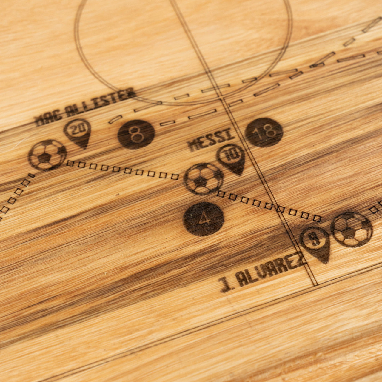Pampa Direct Tabla Plato Small BBQ Board with Di María Goal Laser Engraving - Eucalyptus Wood by Regalando Pasión, 25 cm x 35 cm / 9.84" x 13.77"
